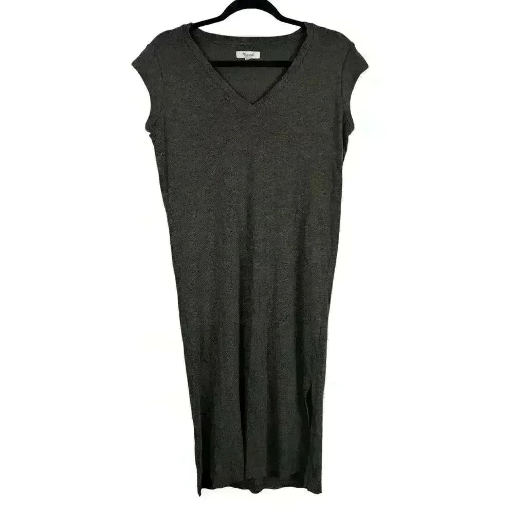 Madewell Size Small V-Neck Muscle Tank Green Gray Stretch‎ Dress MC967